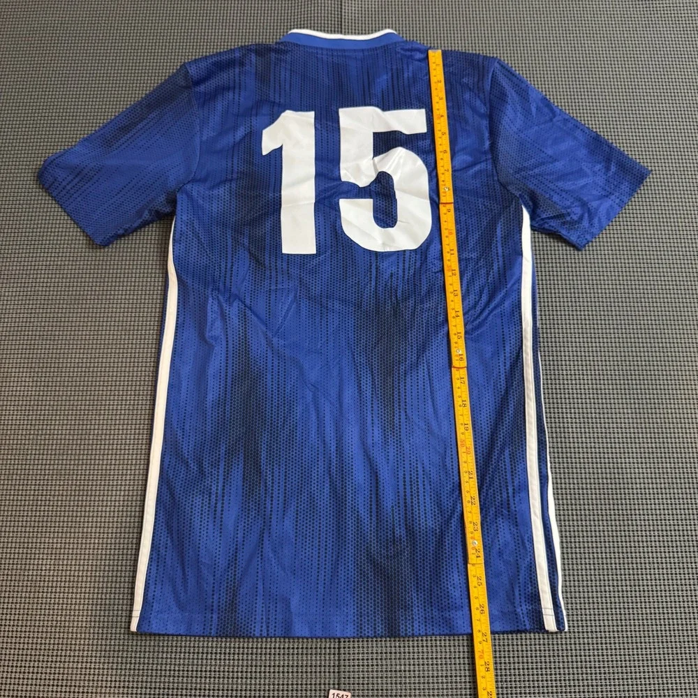 Adidas Climalite Blue Levittown Soccer Club Jersey Number 15 Mens XS SS